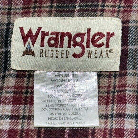 Wrangler Rugged Wear Gray Button-Up Shirt XL 100% Cotton Long Sleeve Mens Casual - Picture 5 of 14